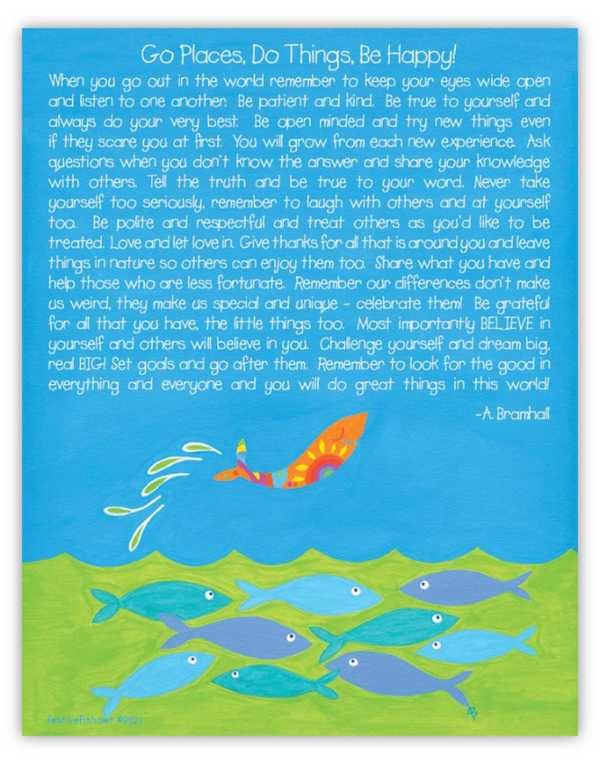 Joyful Fish Whimsical Print