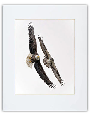 A framed aerial rivalry print by Kerry Daly featuring dynamic sky and landscape imagery with shadow effects