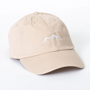 BCKWDS Design Company Katahdin cap in stone color, featuring a classic six-panel design and adjustable strap for a comfortable fit.