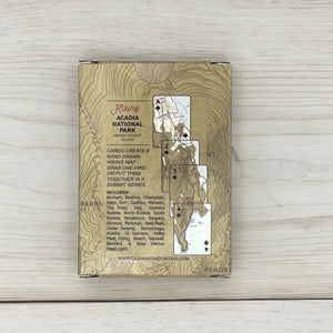 Hiking Acadia National Park playing cards by Cabin & Mountain, featuring scenic outdoor images on each card.