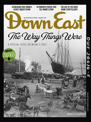 Down East Magazine January 2020 issue featuring scenic Maine landscapes and local culture on the cover.