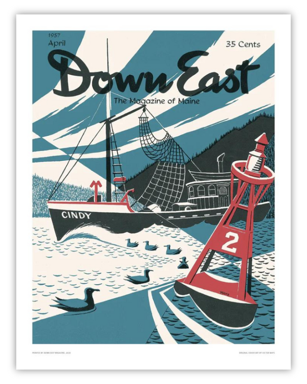 Down East Magazine Cover Poster April 1957
