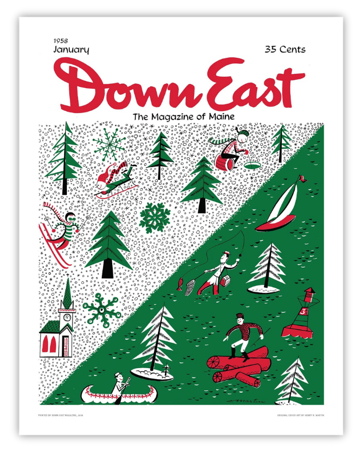 Down East Magazine Cover Poster January 1958 Down East Shop