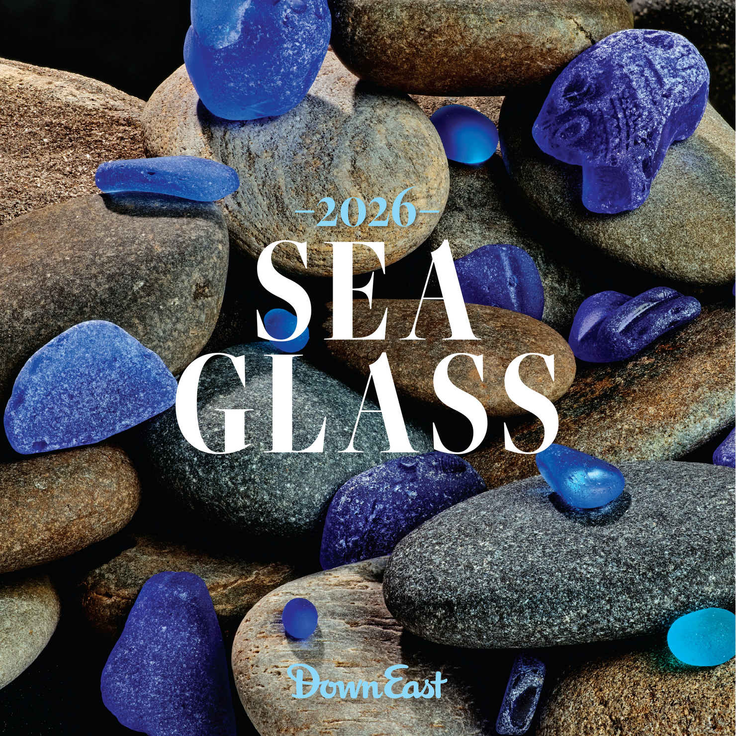 Sea glass-themed wall calendar by Down East Calendar featuring coastal-inspired designs for 2026.