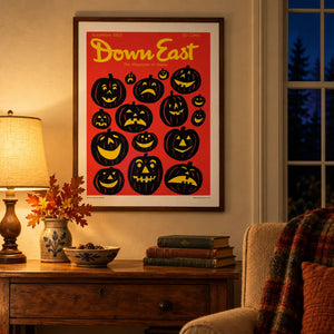 Down East Magazine cover poster from November 1963 featuring historic imagery, produced by Down East Posters.