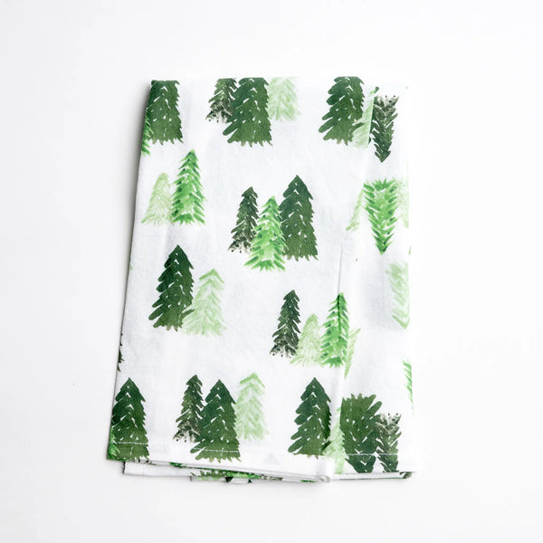 Forest Watercolor Tea Towel