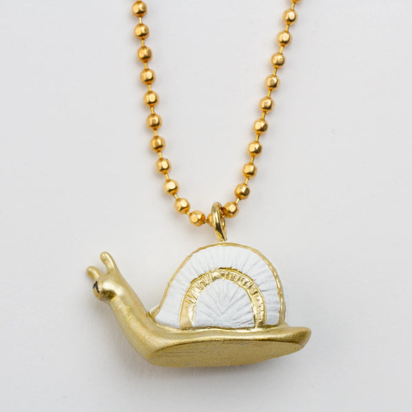 Glitter Snail Necklace