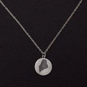 Sterling pendant necklace featuring a recessed State of Maine design by LSF Design + Fabrication.