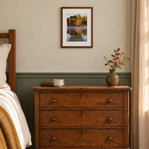 Down East Prints Lakeside Print featuring a serene lakeside scene with calm water and natural landscape
