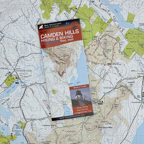 Camden Hills Hiking & Biking Waterproof Trail Map