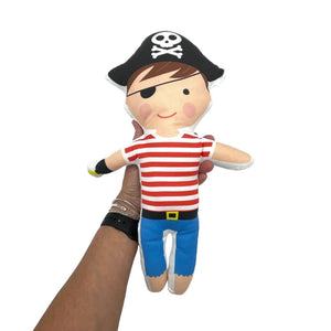 Completed Nickwilljack Cut & Sew Pirate Kit featuring a handcrafted pirate costume with detailed fabric and sewing craftsmanship.