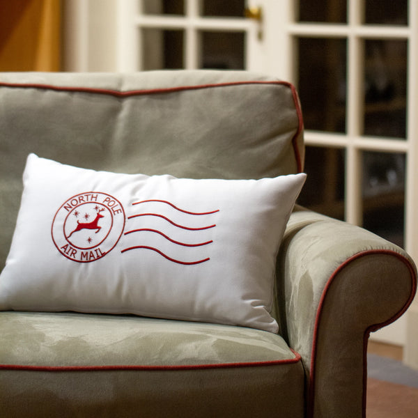 Holiday Post Stamp Pillow