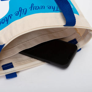 Maine Seagull Tote bag by Tröskö Design featuring a seagull illustration on durable fabric with sturdy handles.