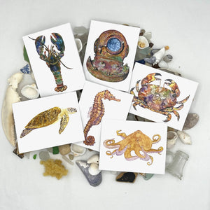 Valerie Paul Coastal Collection note card set with seaside-themed designs and elegant stationery for correspondence.