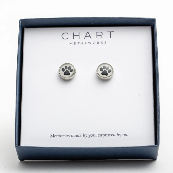 Paw Print Stud Earrings