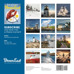 Maine Lighthouses Wall Calendar by Down East Calendar featuring scenic lighthouse images for 2027.