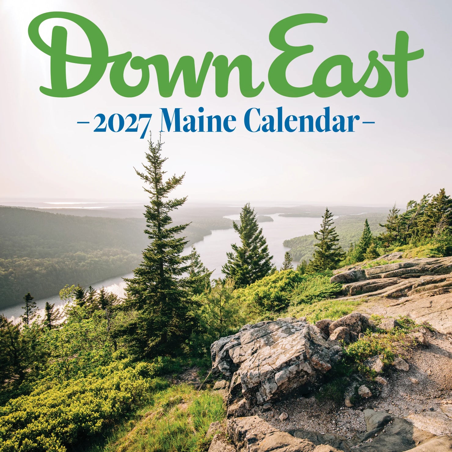 Down East Maine Wall Calendar for 2027 featuring scenic images of Maine landscapes and coastal views.