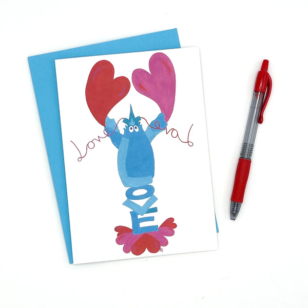 Festive Lobster Love Note Card