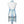 Lola Arts linen apron with Maine flower print, showing the back design and adjustable neck strap.