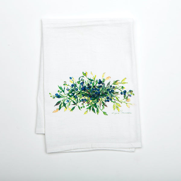 Lyn Snow Blueberries Tea Towel