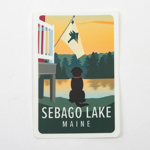 Sebago Lake & Black Lab Sticker