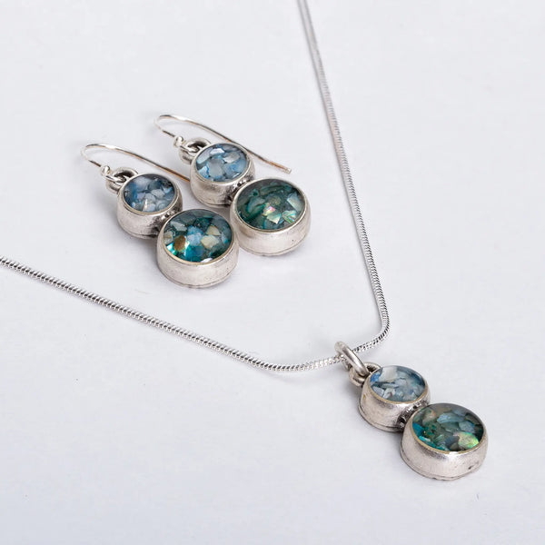 Abalone Pendant and Earring Set