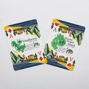 Maine Lakes & Islands playing cards by Maine Towns featuring scenic images of lakes and islands in Maine.