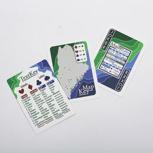 Maine Lakes and Islands playing cards by Maine Towns, featuring scenic images of lakes and island landscapes in Maine.