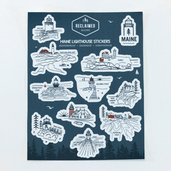 Maine Lighthouses Sticker Sheet