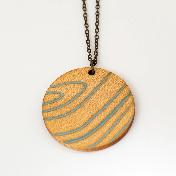 Painted Topographical Necklace