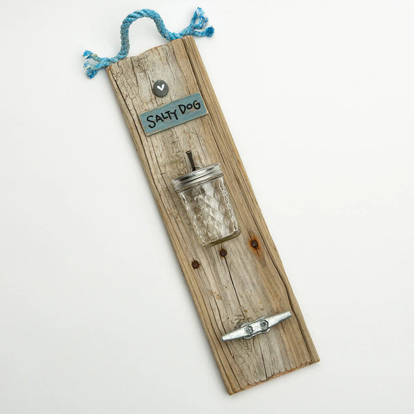 Salty Dog Leash Holder Rack with Treat Jar