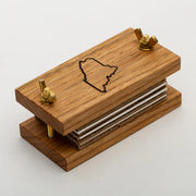 S.E. Hall Furniture Pocket Flower Press in butternut wood with adjustable screws and a sturdy design for preserving pressed flowers.