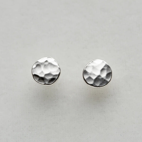 Hammered Silver Stud Earrings