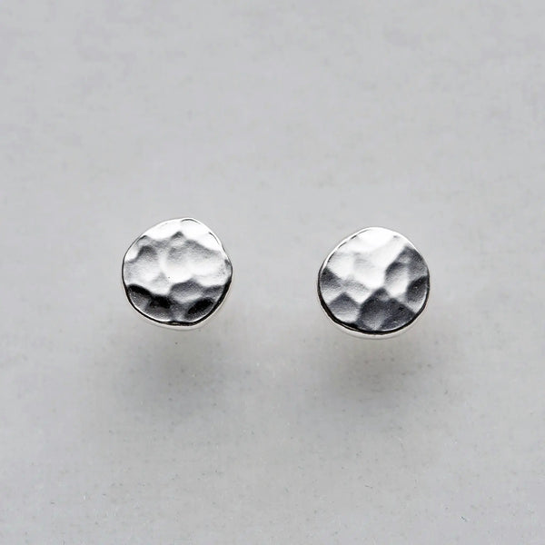 Hammered Silver Stud Earrings