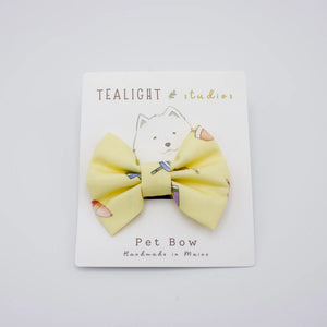 Tealight Studios Pet Bow with buoy design, colorful fabric accessory for pets, detailed close-up shot.