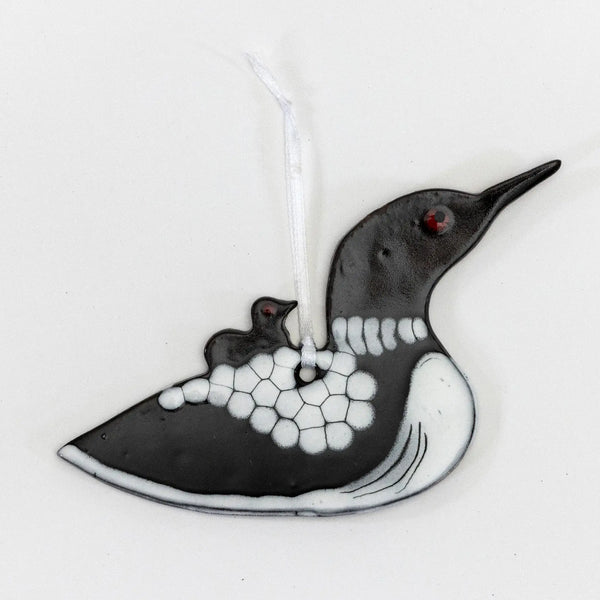 Loon with Chick Clay Ornament