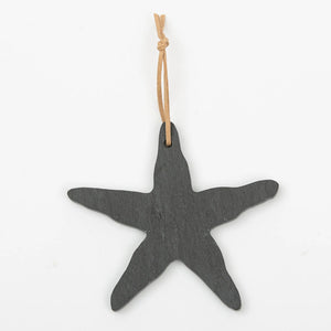 A&E Stoneworks slate ornament featuring a starfish design, handcrafted from natural slate with a rustic finish.