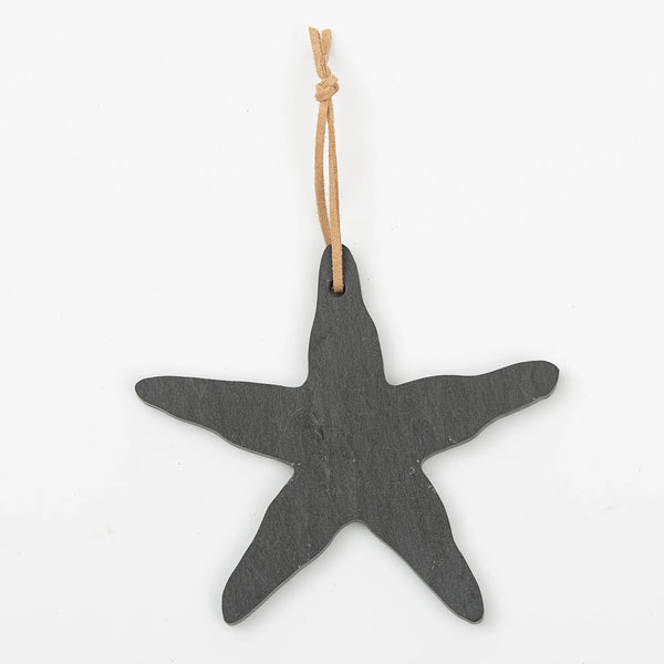 A&E Stoneworks starfish shaped slate ornament with rawhide hanger