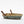 Ash Cove Pottery side view of pottery double dip dinghy dish with two appetizer knives in oar locks