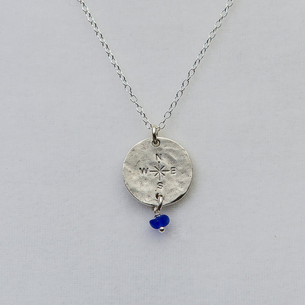 Compass Sea Glass Necklace