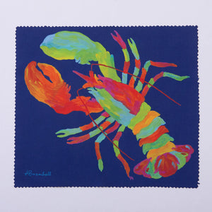 Festive Fish microfiber cloths featuring colorful lobster and crab designs, ideal for cleaning or decorative purposes.