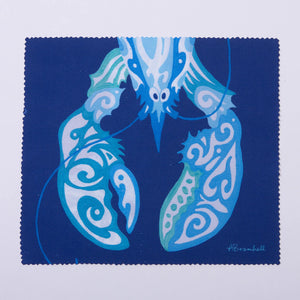 Festive Fish microfiber cloth featuring a colorful Maori lobster design, ideal for cleaning and polishing surfaces.