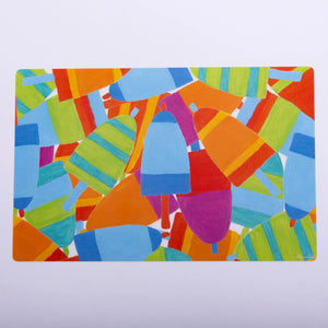 Festive Fish buoy-themed placemat with bright colorful burst design, perfect for holiday or ocean-themed table settings.