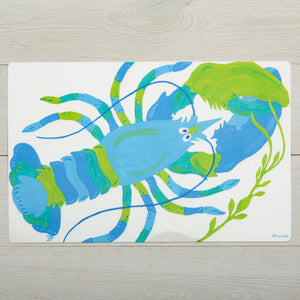 Ice blue Festive Fish placemat featuring a lobster design, perfect for festive table settings and seasonal decor.