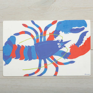Festive Fish midnight lobster placemat with colorful lobster illustration on a dark background for holiday dining.