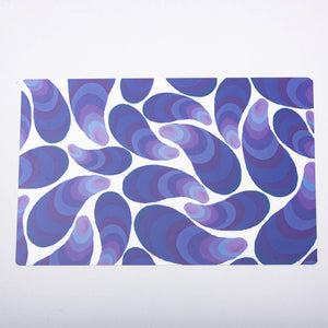 Purple Mussels Festive Fish placemat with colorful seafood design for holiday table decor