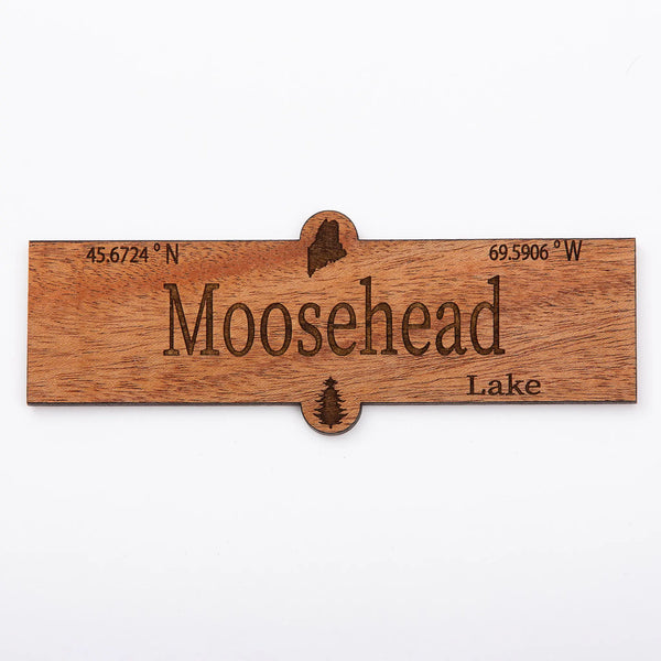Maine Lake Magnets, Wooden Kitchen Magnets