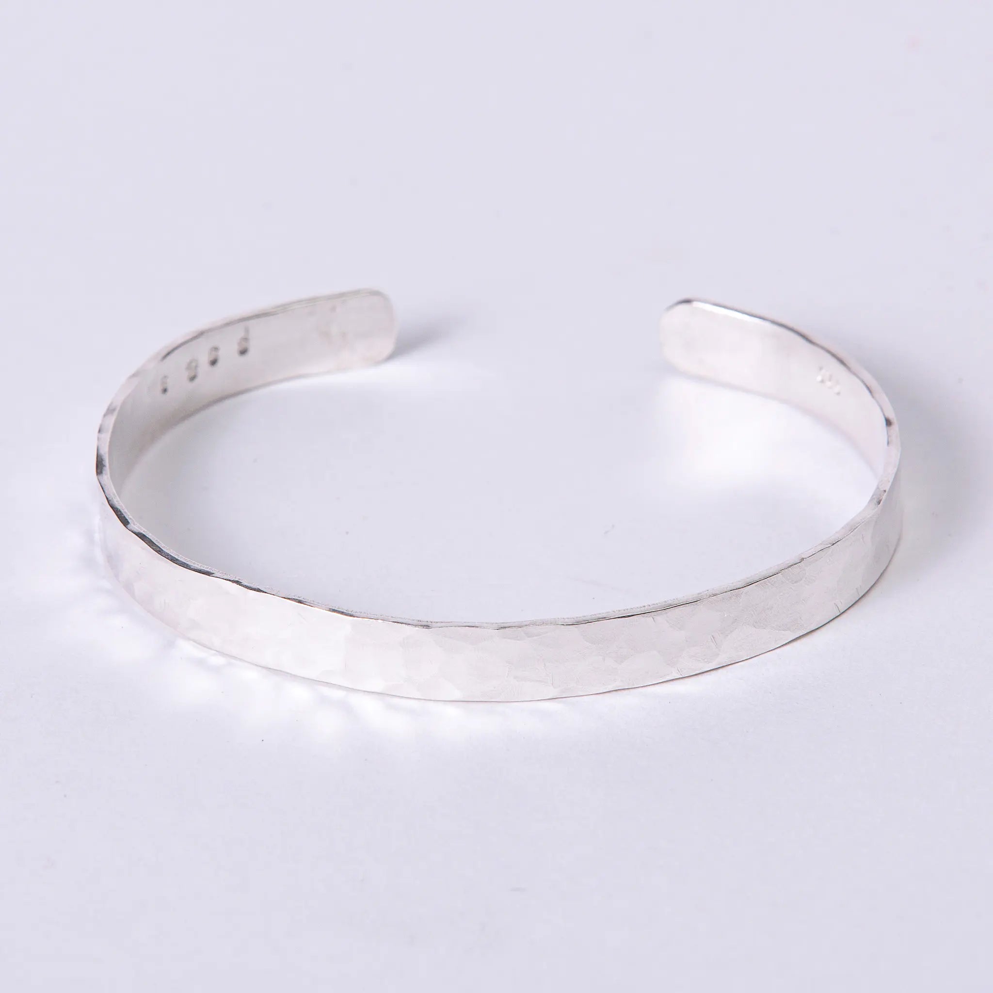 Hammered Sterling Silver Cuff Bracelet for Men or Women