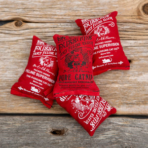 Dr. Pussums Catnip from The Pussums Cat Company, fresh catnip in shades of red, perfect for cats to enjoy and play.