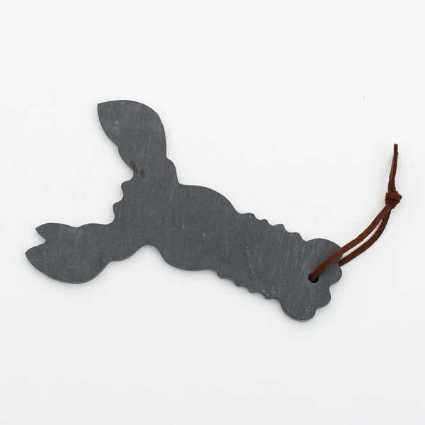 A&E Stoneworks lobster shaped slate ornament with rawhide hanger